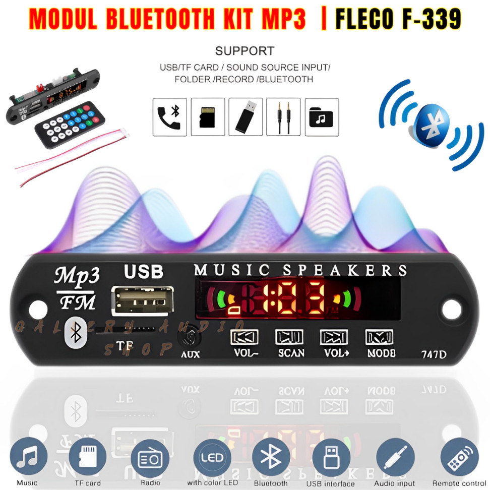 Modul Bluetooth FLECO F-339 Model V20 | Pemutar Lagu Mp3 USB Player Fleco F-339 Plus Fm Radio Kit Mo
