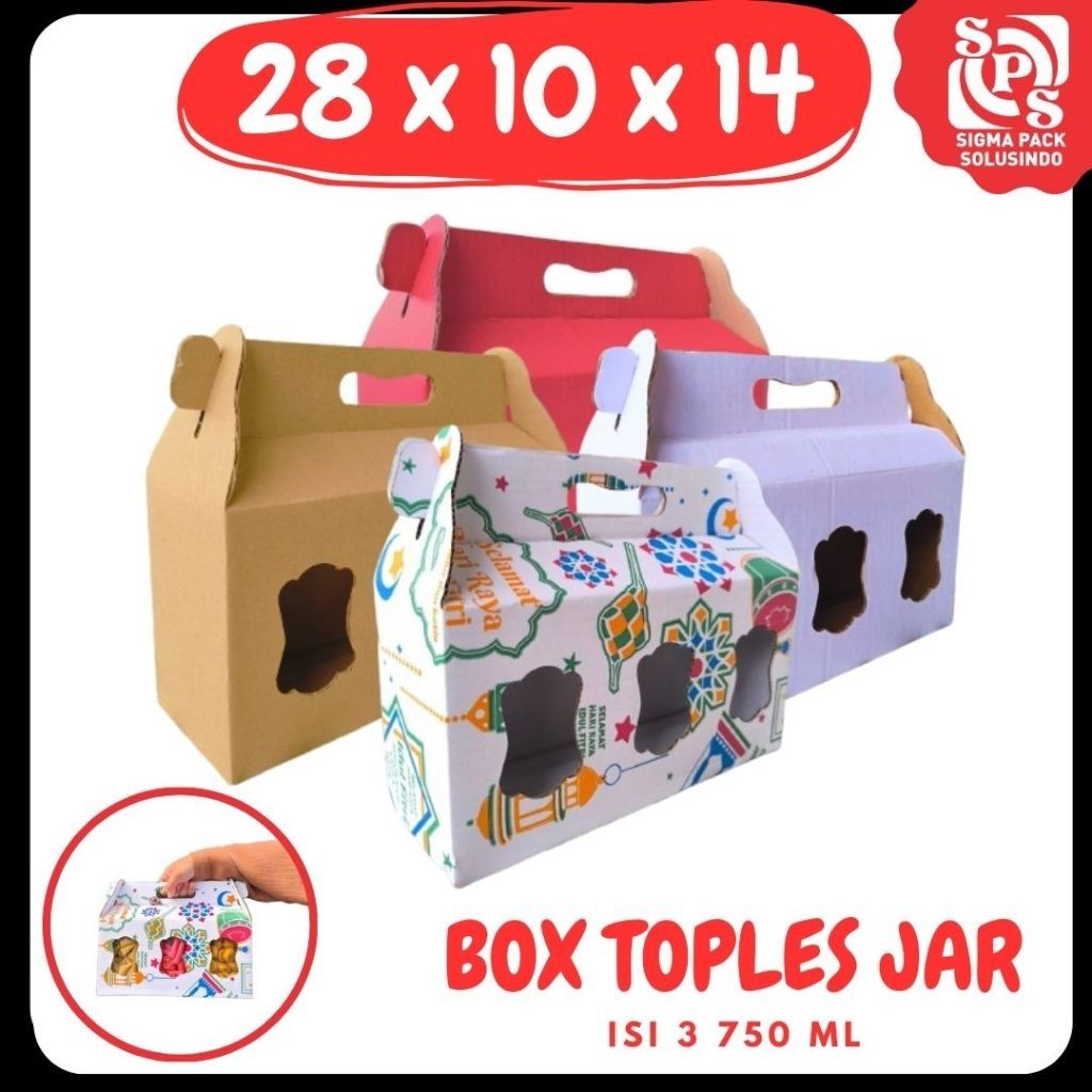 

Box Kuker jar 28x10x14 Toples Jar 750ml isi 3 Jinjing Gable Box Jar Kue Kering Gable Box Serbaguna Botol Dus Kue Kering Kemasan Madu Souvenir MEDIAKIT IDN