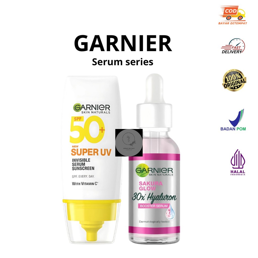 Garnier Serum Series | Sakura Glow 30x Hyaluron Booster Serum | SPF 50+ Super UV Serum Sunscreen