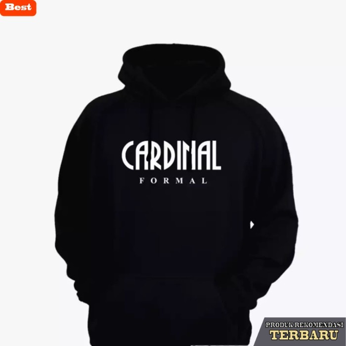 hoodie pria keren JAKET SWEATER HOODIE PRIA WANITA CARDINAL PREMIUM - Hitam, M