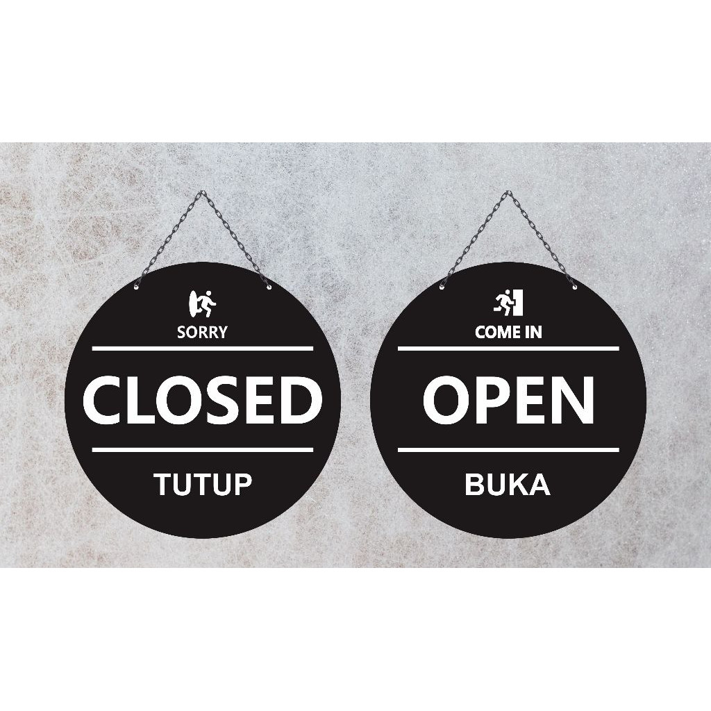 Acrylic Open Close | Buka Tutup Gantung bulat akrilik | Open close model modern