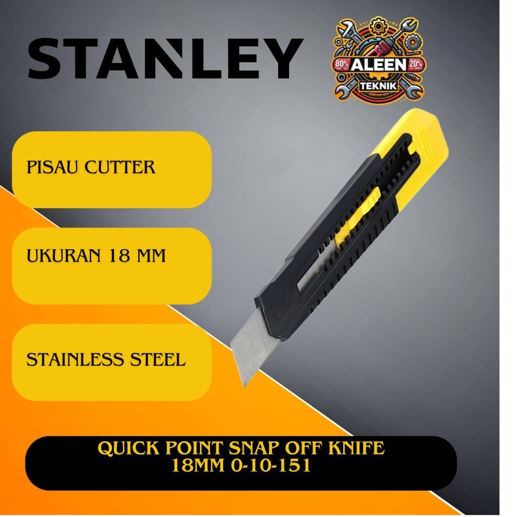 

Quick Point Snap Off Knife Pisau Cutter 18mm STANLEY 0-10-151