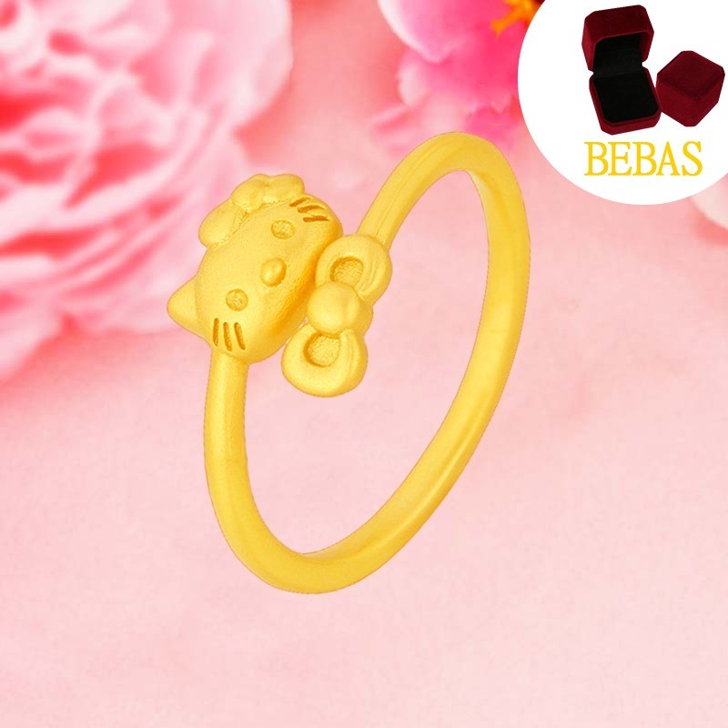 Cincin Kucing Kitty AU750 Cincin Emas Kartun Lucu