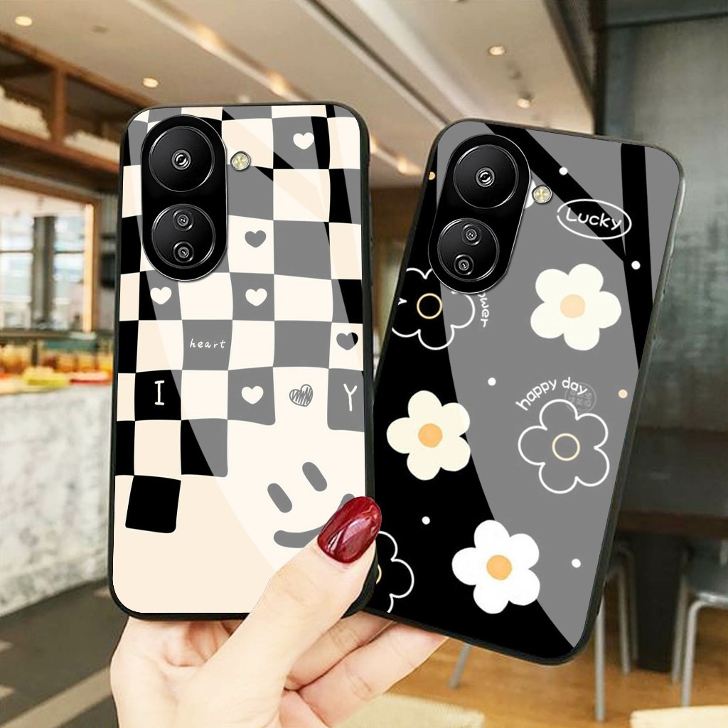 Case Kaca Redmi 13C - Kesing Hp Redmi 13C  - Case Kaca Kilau  Redmi 13C  - Case  Redmi 13C  (GC90)