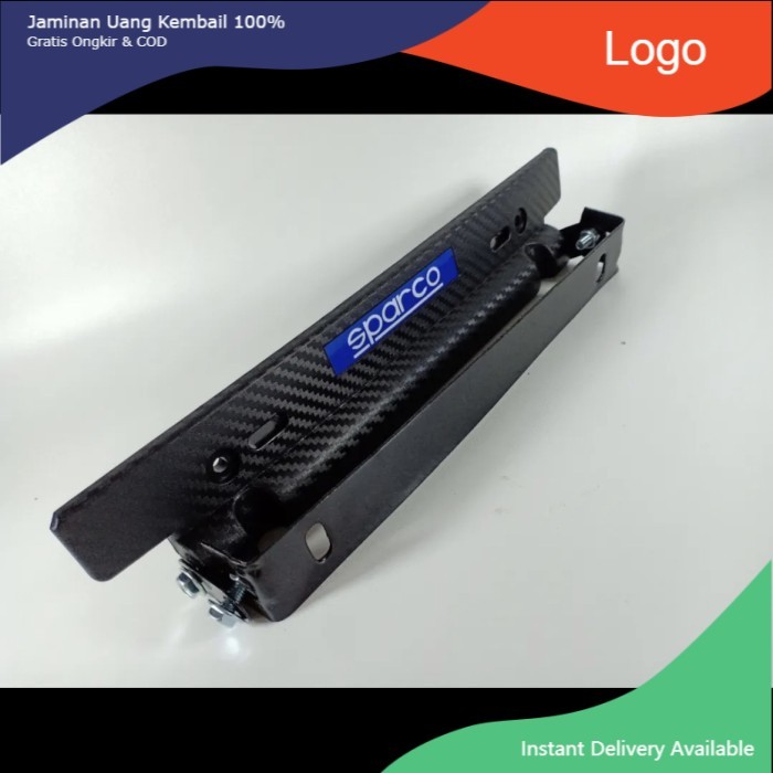 Dudukan tatakan tempat plat nomor mobil JDM hitam carbon universal - Sparco Khairun_Variasi