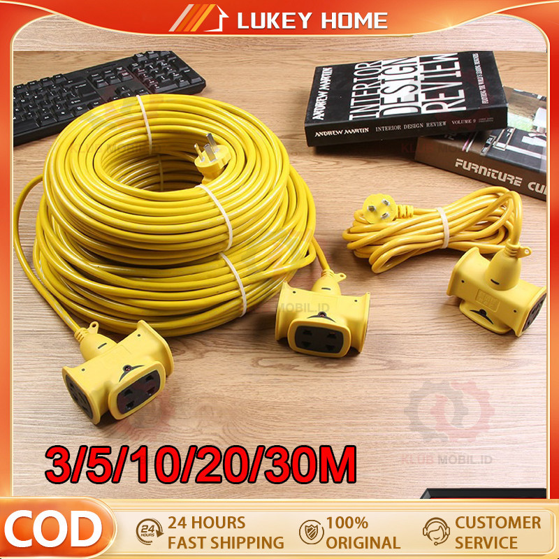 Kabel Sambungan Multi Fungsi /Colokan Kabel Listrik 10 Meter 20 Meter Sambungan Kabel Steker Kabel E