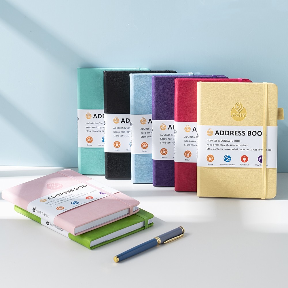 

B6 Notebook Address Book With Alphabetical Tabs Pu Leather Hardcover For Organizing Multifunctional Telephone Website Book