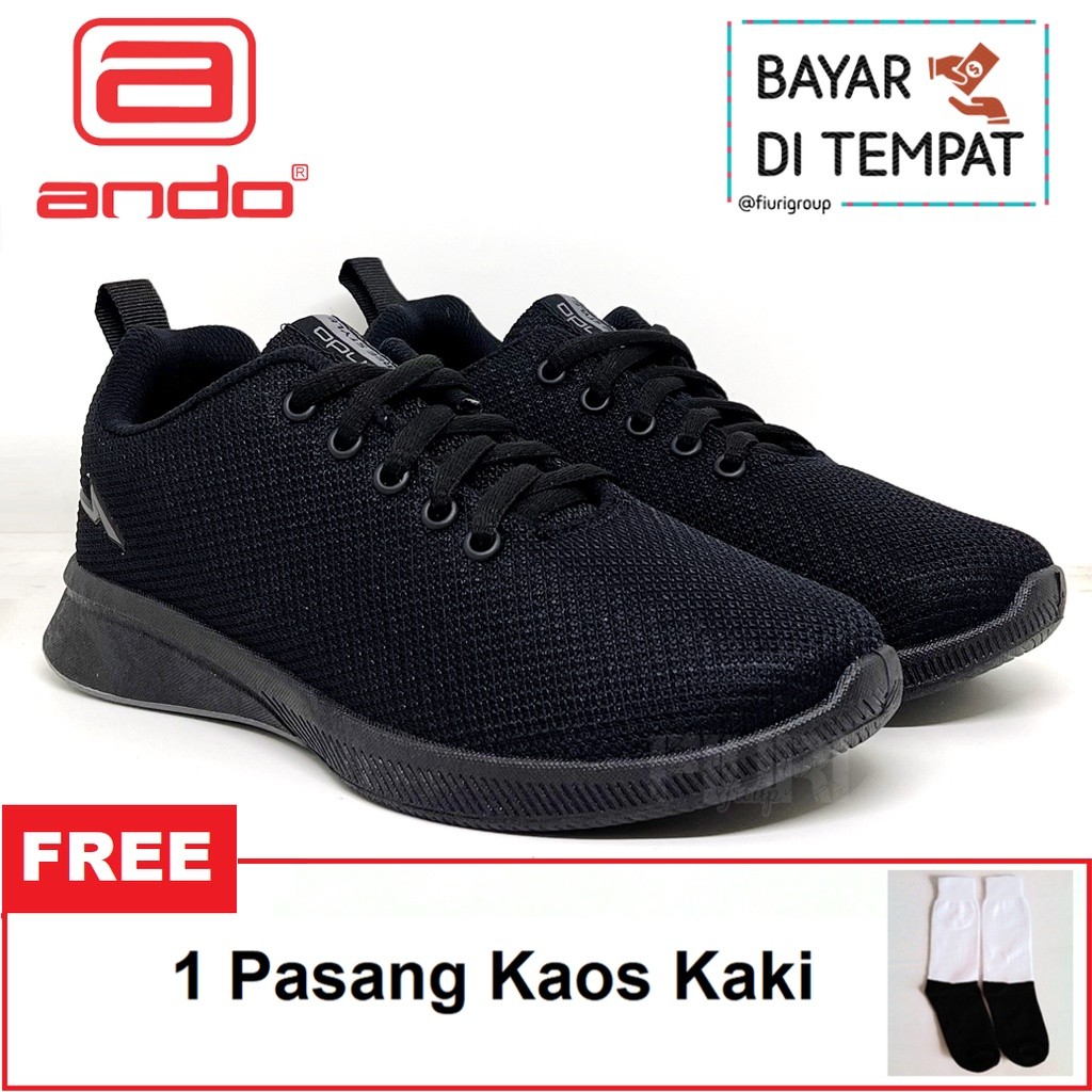 FIURI - ANDO ORIGINAL - EMILIA 33-43 FULL HITAM - SEPATU SNEAKERS SPORT KANVAS SOL KARET ANAK PEREMP