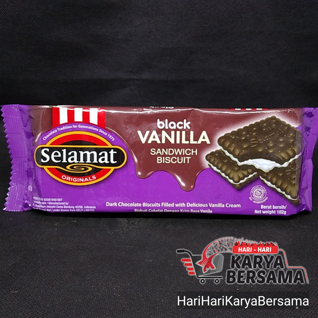 

MAKANAN RINGAN SELAMAT BISCUIT BLACK VANILLA 102GR