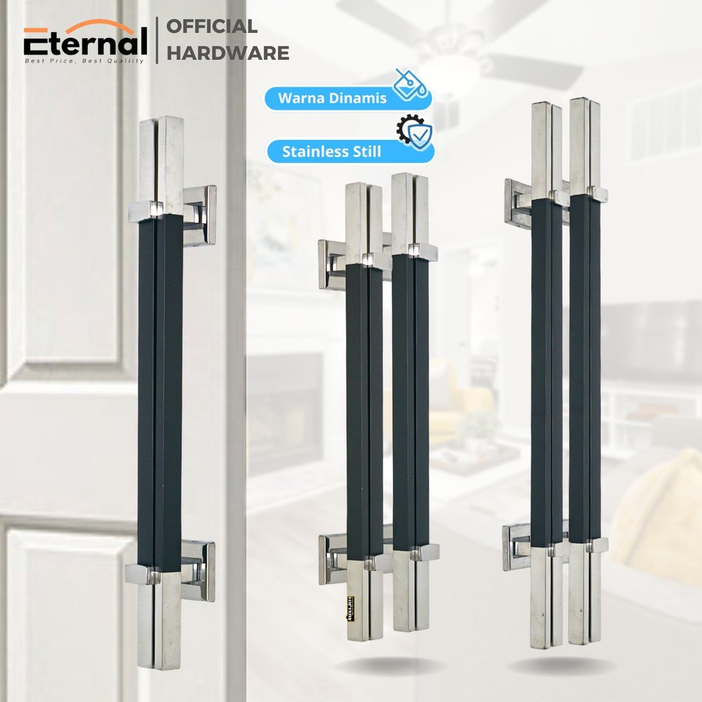 Gagang Handle Pintu Rumah Tipe Twin Hitam Panjang 45 60 cm - Pegangan minimalis Stainless Steel
