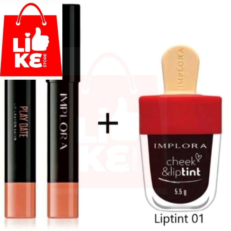 Paket ombre implora lip crayon playdate + liptint vampire blood