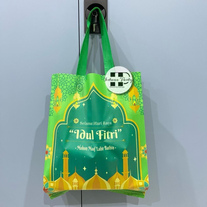 

Tas Souvenir Lebaran / Goodie Bag Idul Fitri / Tas Hampers Laminasi M - Hijau