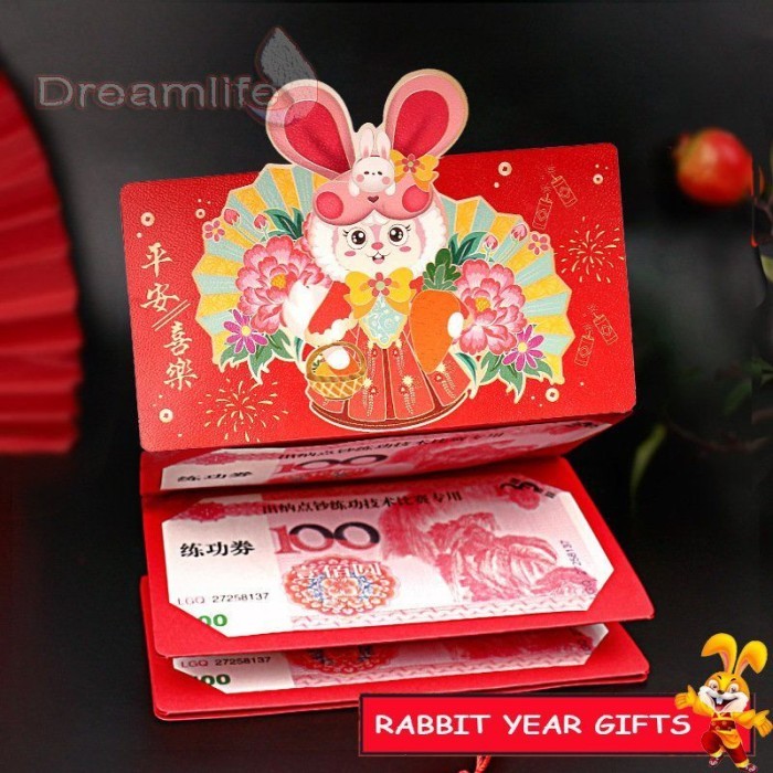 

kertas amplop angpao Fu Fuk Hoki Imlek 2023 Glitter angpao tebal 6pcs - kelinci (1 pcs)