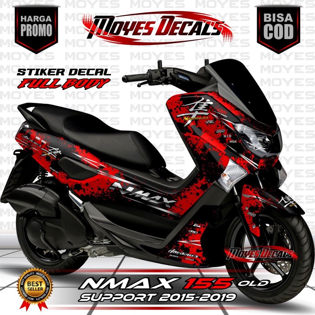 Bisa Cod Decal Stiker Nmax 155 Old 2015-2019 Full Body Motif Hayabusa Warna Merah