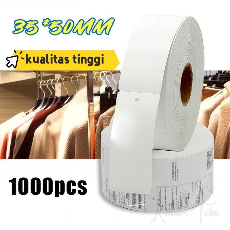 

【New Arrivals】1000PCS Hang Tag Label Putih Label Merk Baju Blank Kertas Perunggu 35*50mm
