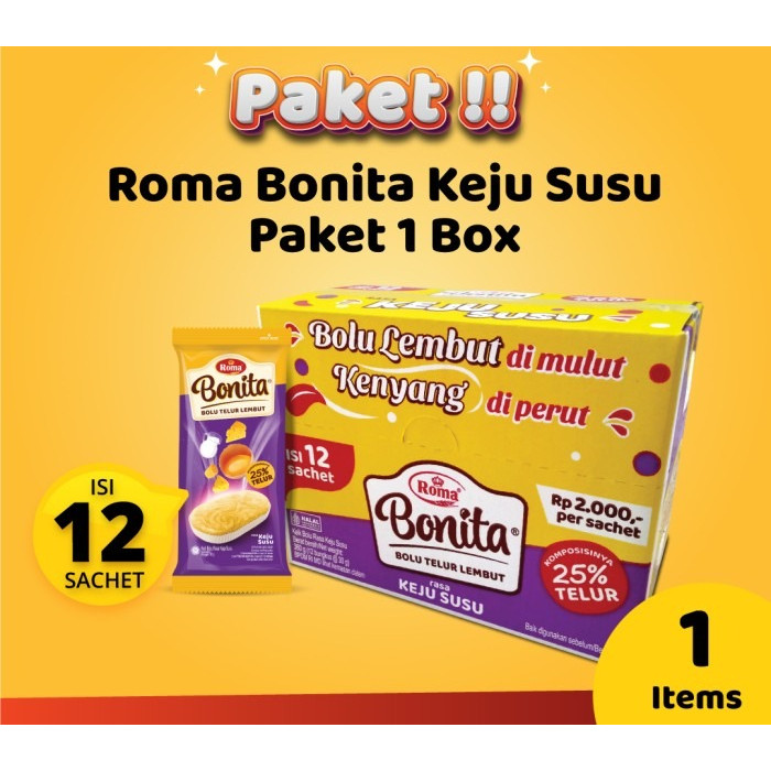 

Roma Bonita Keju Susu Paket 1 Box