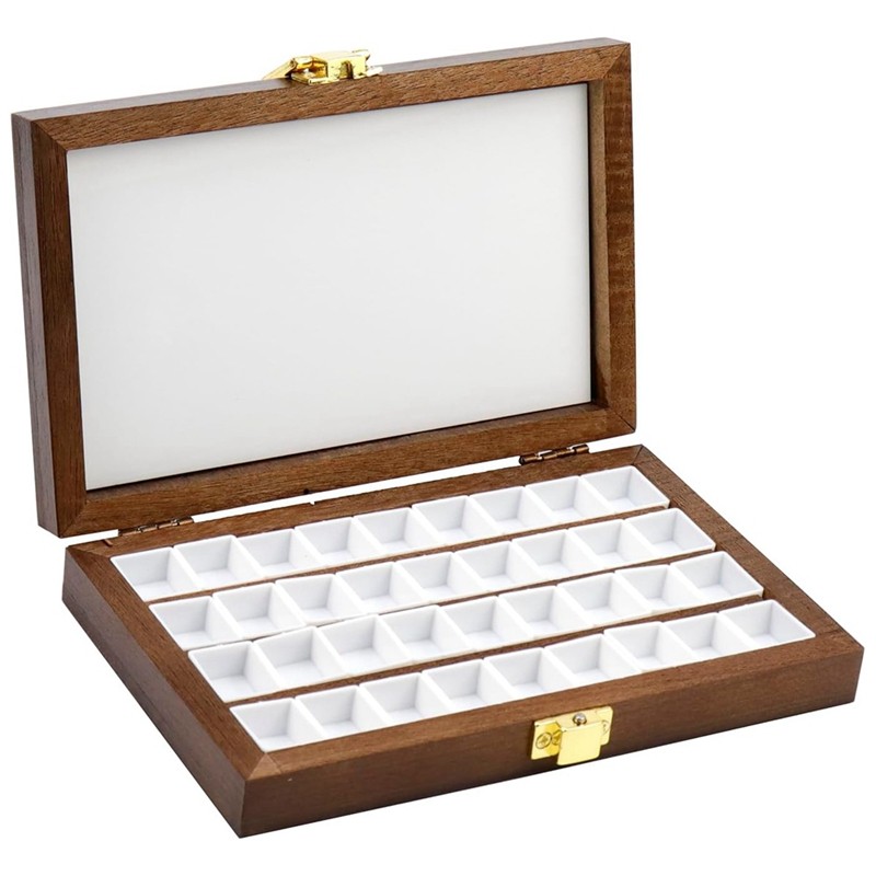 

Wooden Watercolor Paint Palette 36 Cells Empty Wooden Paint Palette Box Portable Wooden Paint Palette
