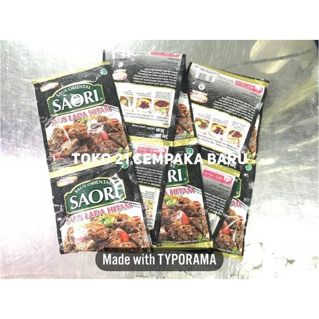 

Saori SAUS LADA HITAM 1 RENCENG isi 10 SACHET | Saos Bumbu Cair Instan