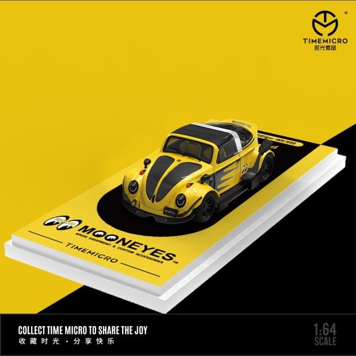 Time Micro 1:64 RWB VW Volkswagen Beetle MOONEYES Yellow Limited