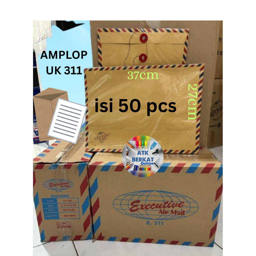 

Amplop Coklat Air Mail Tali Executive 311 Isi 50 lembar