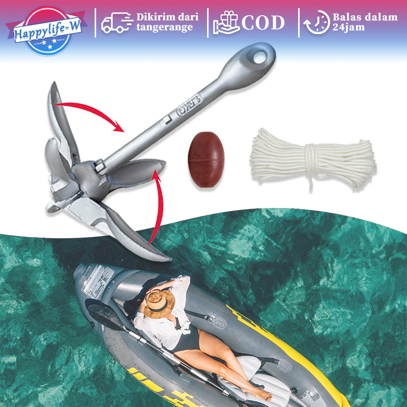 Jangkar Perahu Lipat Jangkar Kayak Jangkar Mini Cocok Untuk Kayak Perahu Karet Folding Boat Anchor