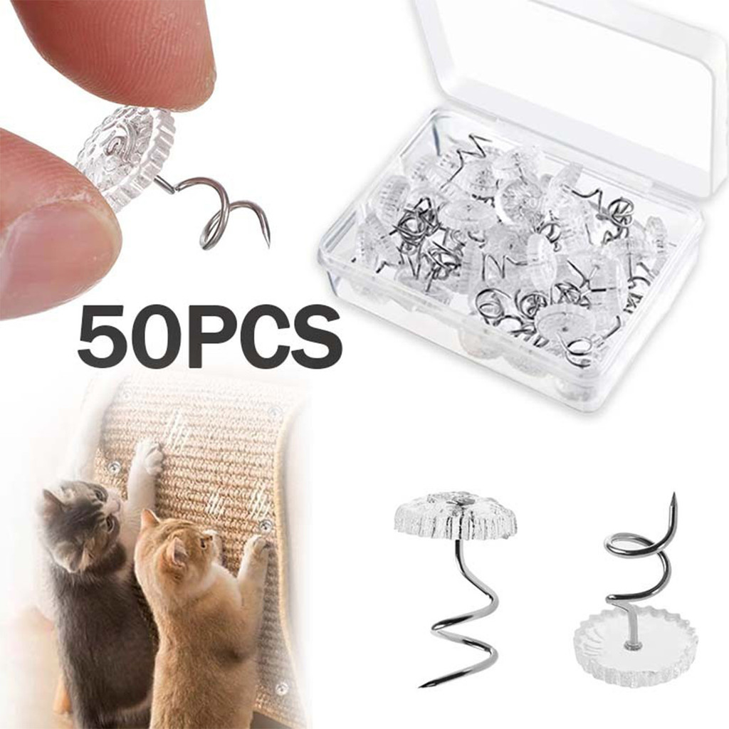 50pcs Paku Payung Spiral Besar Jarum Sofa Anti Geser Alat Penjepit Sprei Multifungsi Penahan Putar