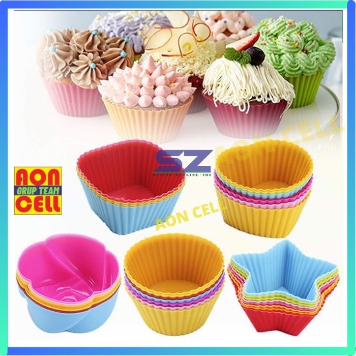 Cetakan Silikon Kue Cupcake Muffin Puding Jelly Coklat Cup Cake Bento