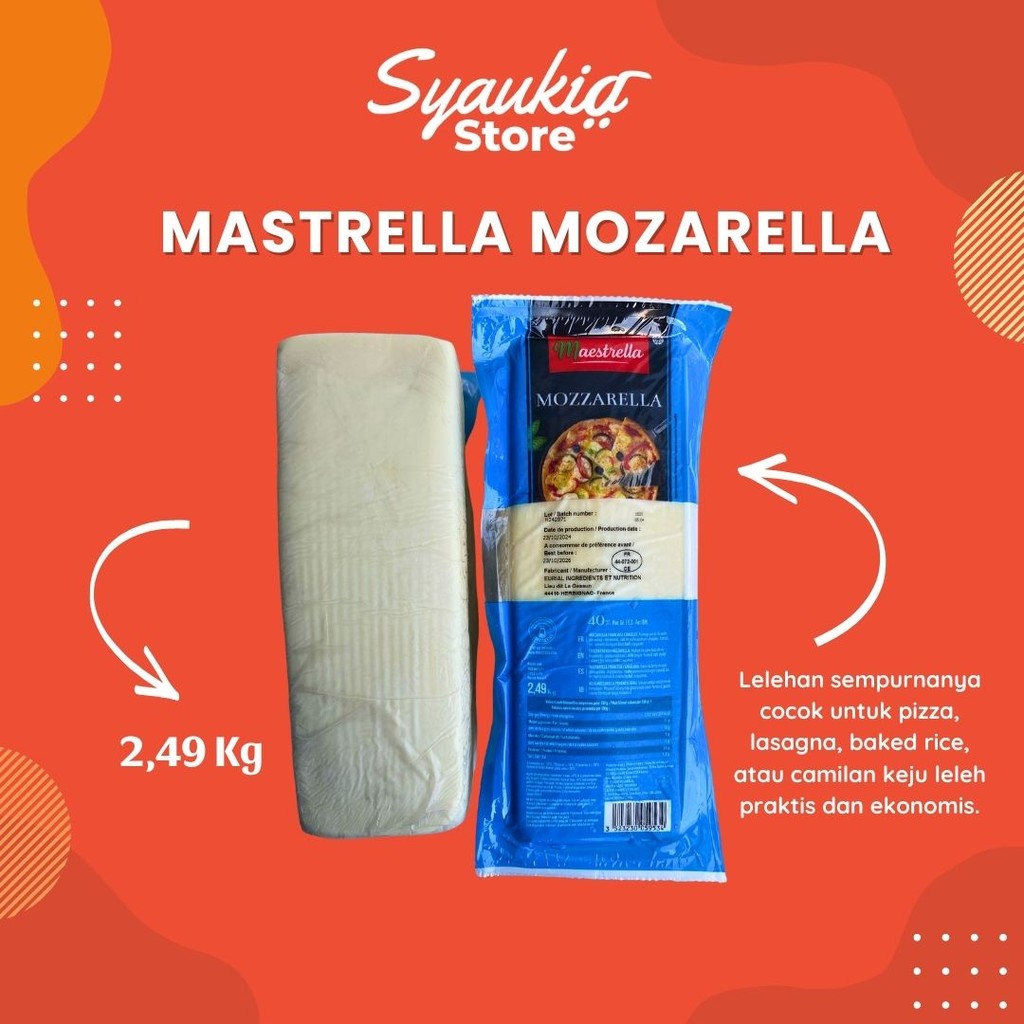 

Jual Keju Mozarella Kiloan Medan – Keju Eurial Blok 2,45 Kg Frozen Impor