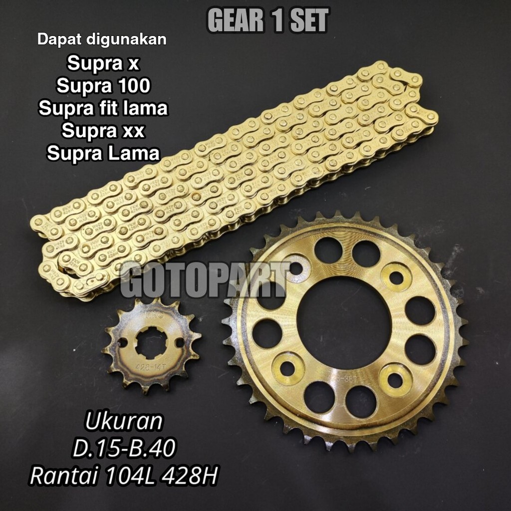 Gear gir set Supra x lama Supra xx Supra 100 gearset girset gigi tarik rantai roda model sss Supra x