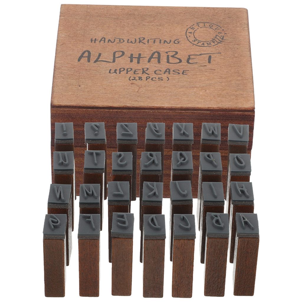 

Vintage Letter Seal Stamps for Crafts Retro Wood Wooden Postage Number DIY Alphabet Clay Mini
