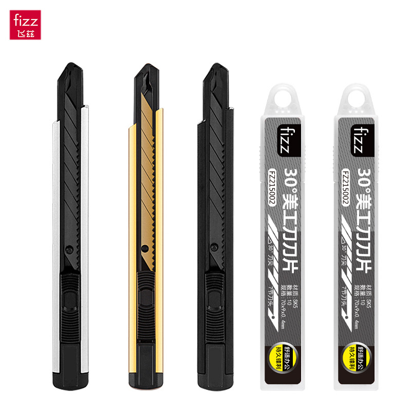 

New Fizz Aluminum alloy utility knife Metal blade self-locking design sharp angle with fracture knife cutter