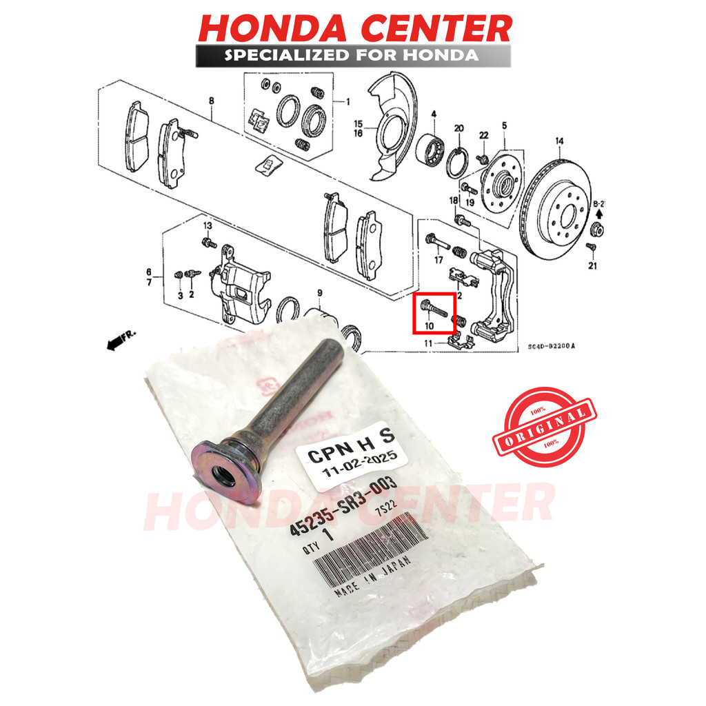 Pin Caliper Rem Depan Bawah Civic Genio Estilo Ferio Original