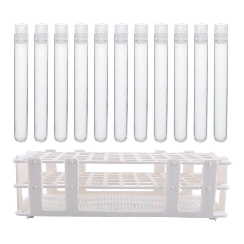

60pcs Plastic Test Tube Rack Clear Scientific Tubes Halloween Party Decoration Beads Liquid Tray Storage Display