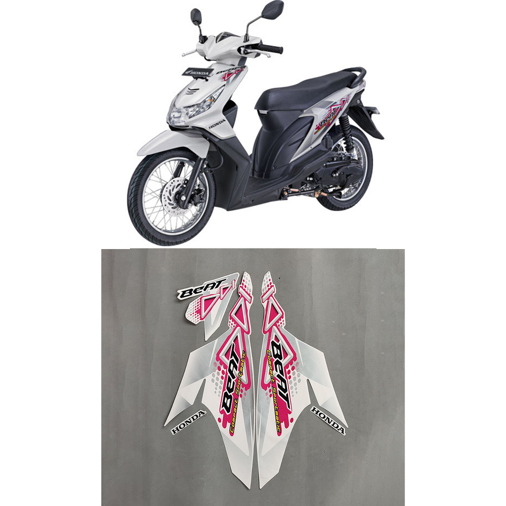 STIKER STRIPING & LIS BODY BEAT KARBU 2011 PUTIH