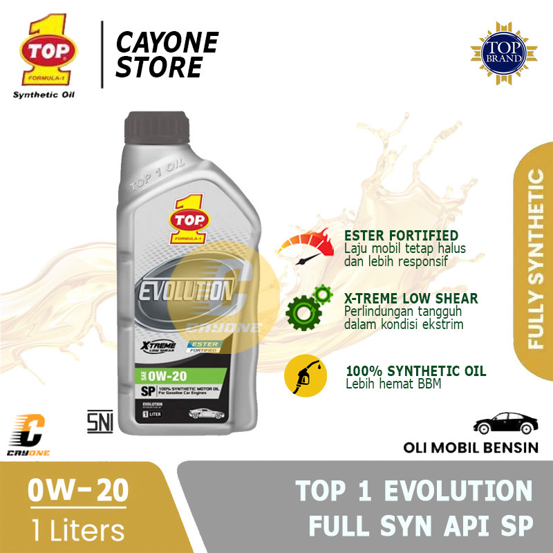 TOP 1 TOP1 Oli Mobil EVOLUTION Full Synthetic SAE 0W-20 API SP 1 L