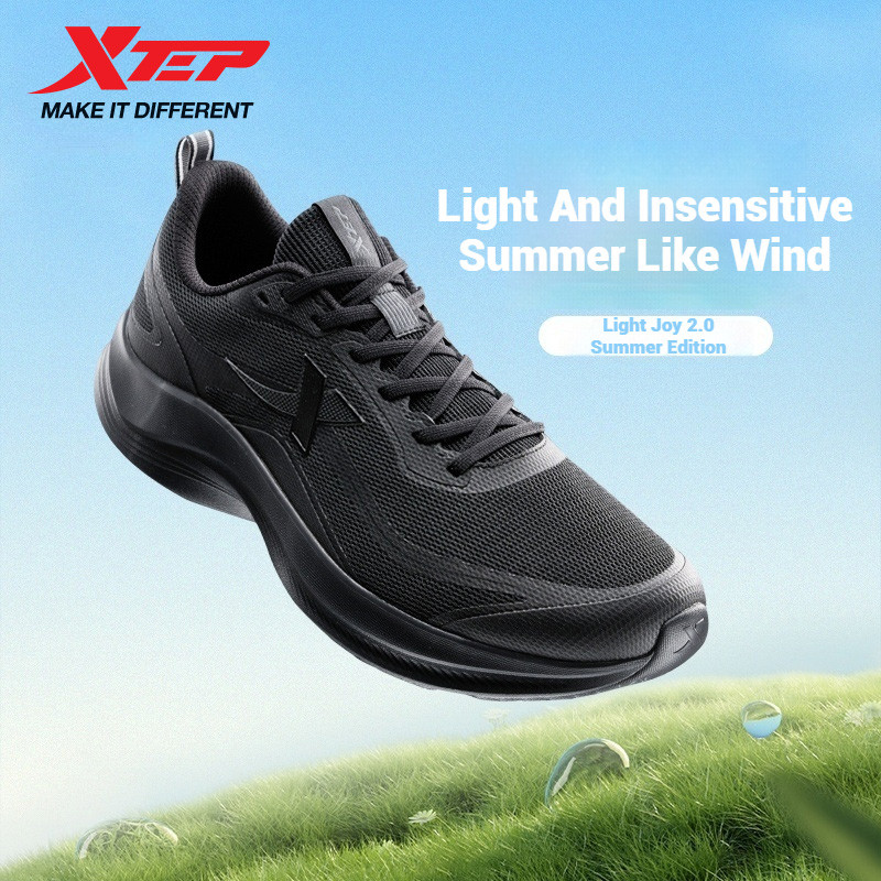 Xtep Men's Running Shoes 2025 Summer Lightweight Mesh Comfortable Breathable Shock-absorbing Non-sli