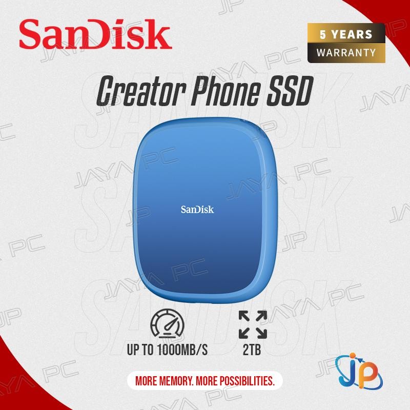 SanDisk Creator Phone MagSafe Portable SSD External 2TB USB C 3.2 - 2 TB