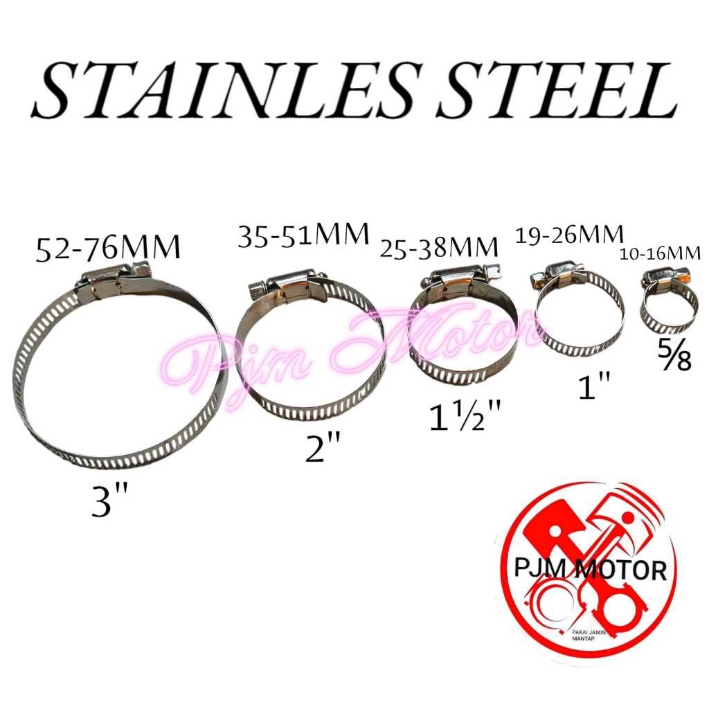 

KLEMAN SELANG MODEL PLAT STAINLES STEEL penjepit selang klem selang variasi ukuran amplas