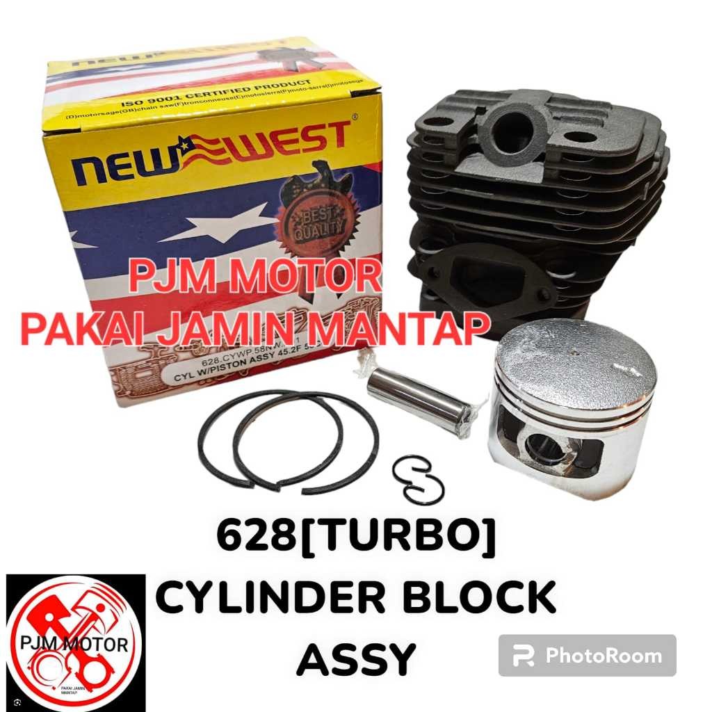 

TURBO new west 628 cylinder block assy boring blok komplit mesin chainsaw senso sinso mini 5800 45.2mm tahan panas amplas