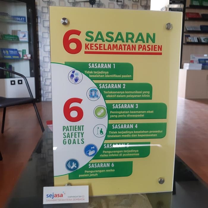 

Poster Akrilik 6 Sasaran Keselamatan Pasien