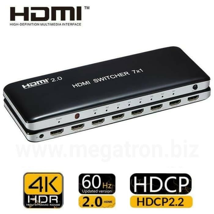 HDMI switcher / selector 7 input - Support Resolusi up to 4K UHD 60Hz