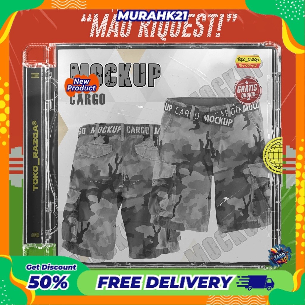 Celana Cargo Depan Belakang ◖MOCKUP◗ NEW MOCKUP