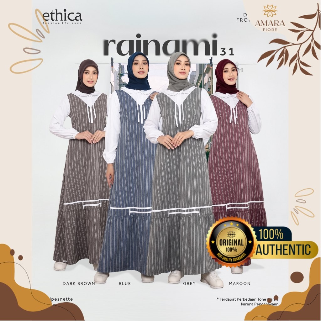 Dress Gamis Daily Kondangan Kerah Rebah Variasi Frill Terbaru Ethica Rainami 31