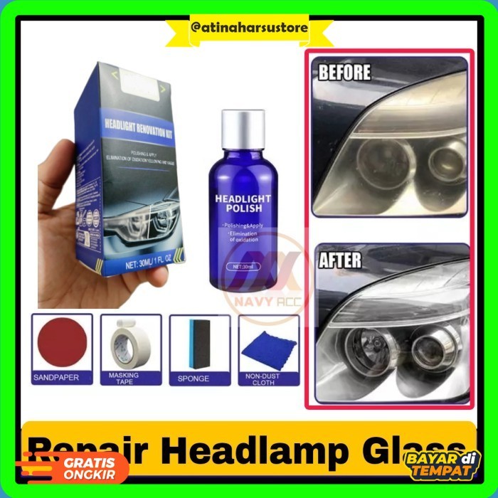HT-Pembersih Lampu Kaca Mobil Repair Headlight Kit Headlight UV