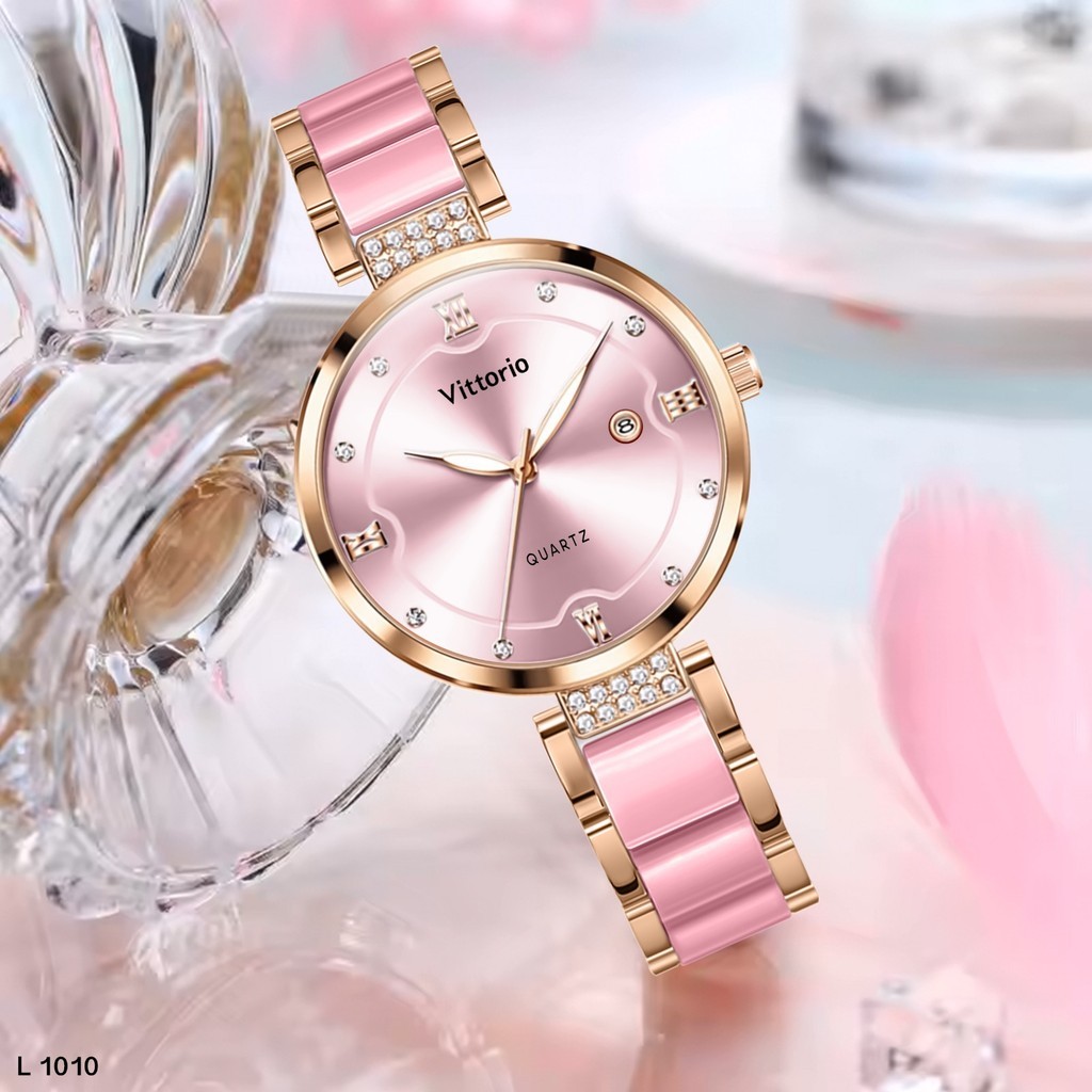 Jam Tangan  Jam Tangan Wanita Vittorio 1010 Rantai Tanggal