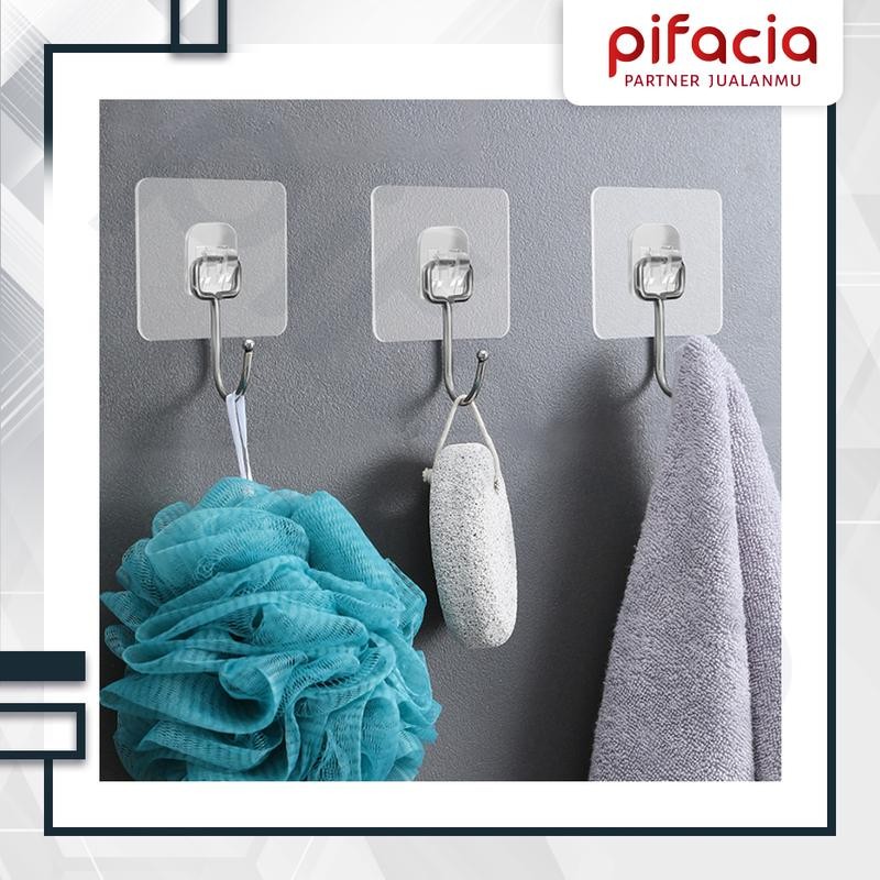 

PIFACIA Gantungan Hook Kait Besi Tempel Dinding Kaca Keramik Magic Serbaguna