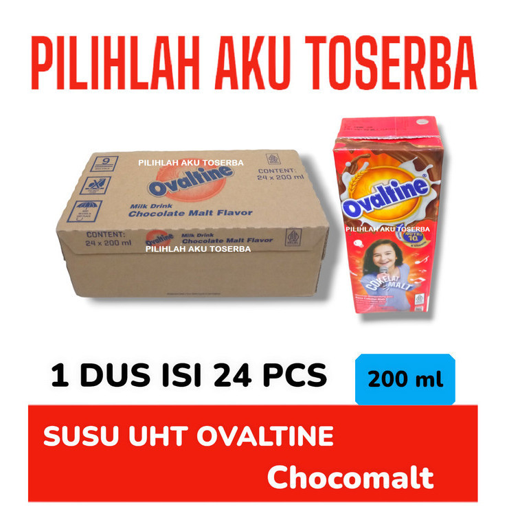 

Susu OVALTINE UHT Chocolate Malt 200 ml - ( HARGA 1 DUS ISI 24 )