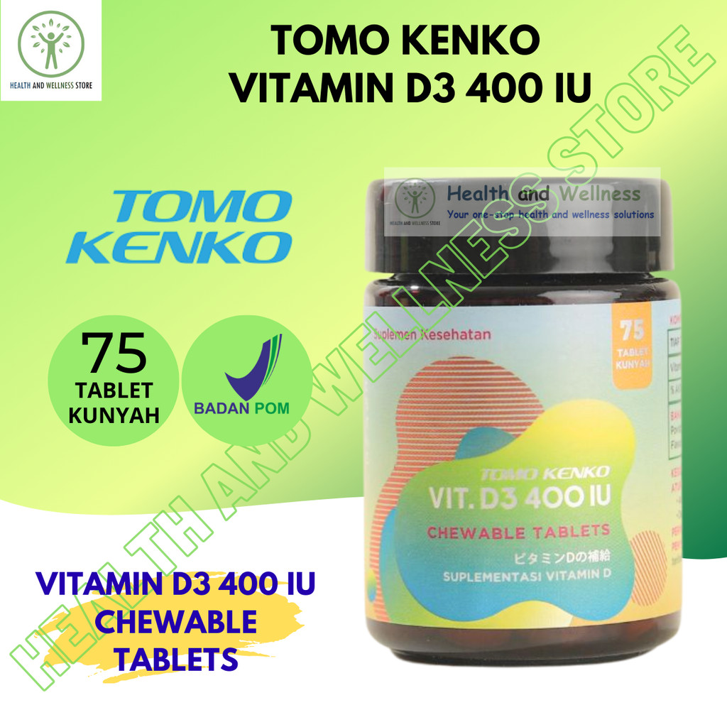Tomo Kenko Vitamin D3 400 Iu 75 Chewable Tablets Tablet Kunyah