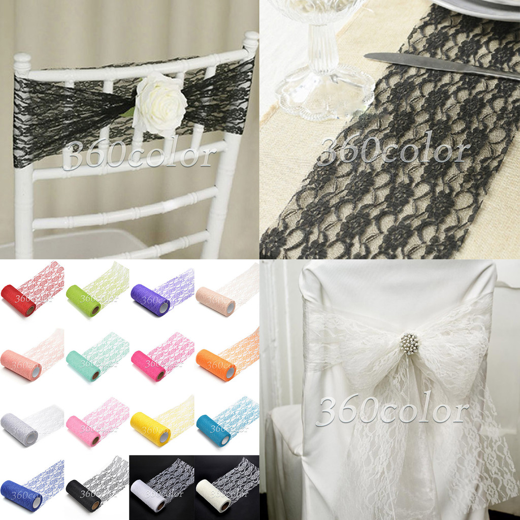 

Tulle Roll Spool Lace 6"x10yards DIY Netting Fabric For Wedding Party Table Runner Chair Sash Vintage Style Floral Venue Decor