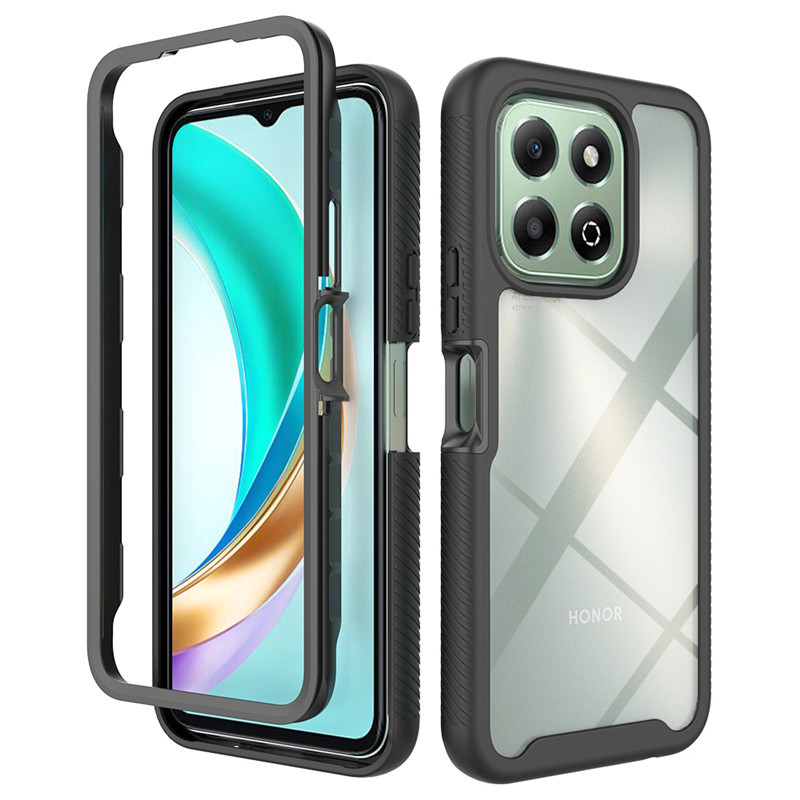 For Honor X6 X6B X7 X7a X8 X8a X9 70 Lite 4G 5G Armor 2In1 Shockproof Bumper Back Cover Transparent 